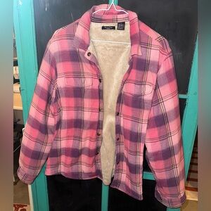 Pink fleece flannel (small paint spot)